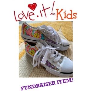 Girls one of a kind hand painted sneakers